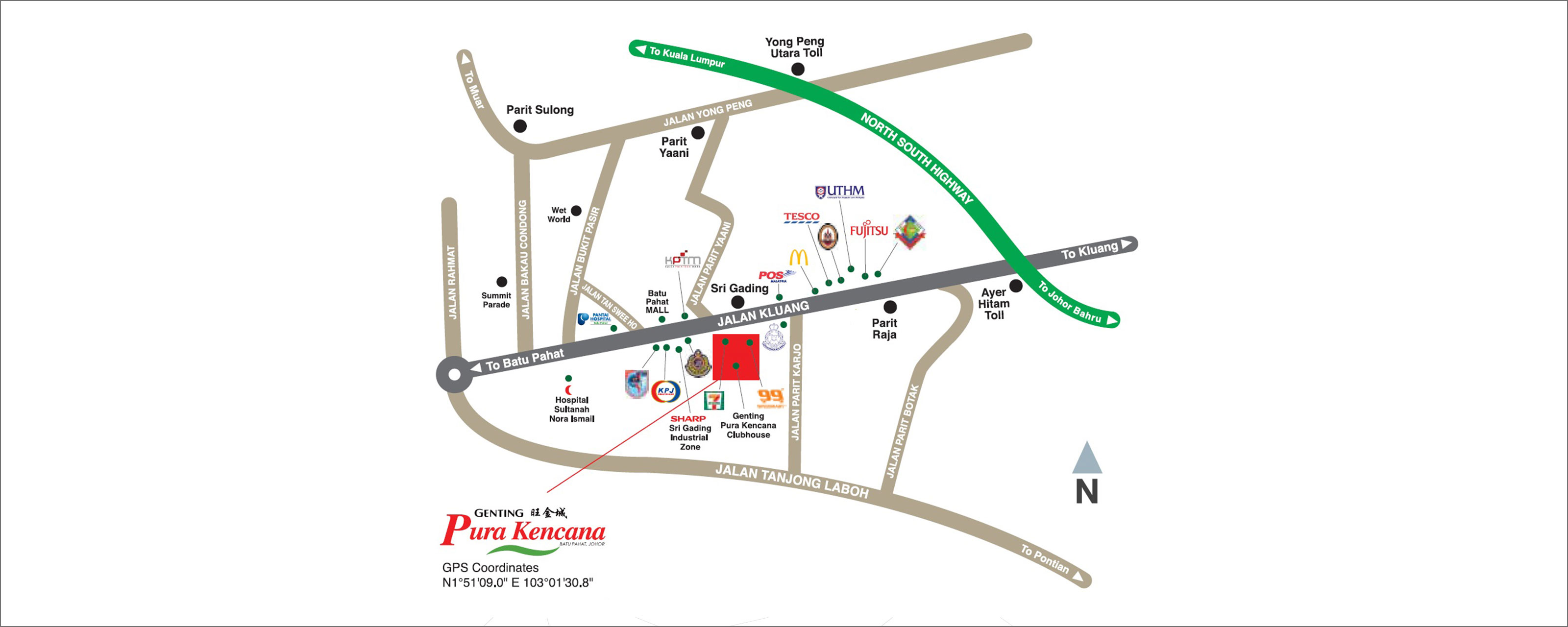 Genting Pura Kencana房产在 Batu Pahat Johor的位置图
